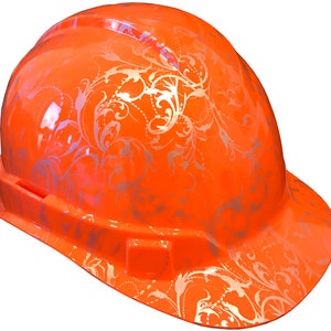 Hard Hat Ridgeline Cap Style Hi Vis Orange Lilies Hydro Dipped