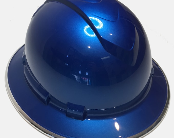Custom Painted Speedway Blue Ridgeline Full Brim W/Chrome EdgeGard