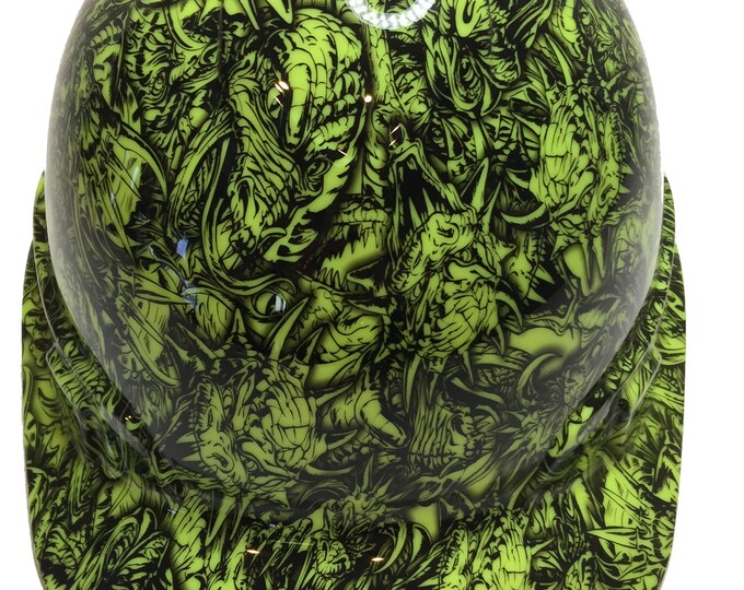 Custom Hard Hat Hi Vis Green Dragons Ridgeline Cap Style