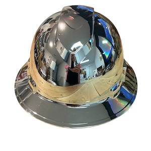 Custom Hydro Dipped  Chrome Ridgeline Full Brim Vented Hard Hat