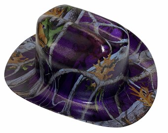 Accessori Cappelli e berretti Caschi Personalizzato Idro Immerso Western Outlaw Hard Hat Purple Vista Camo Cowboy Hat 