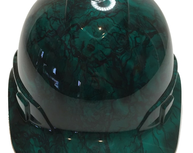 Custom Hard Hat Ridgeline Cap Style Green Forest Wolf