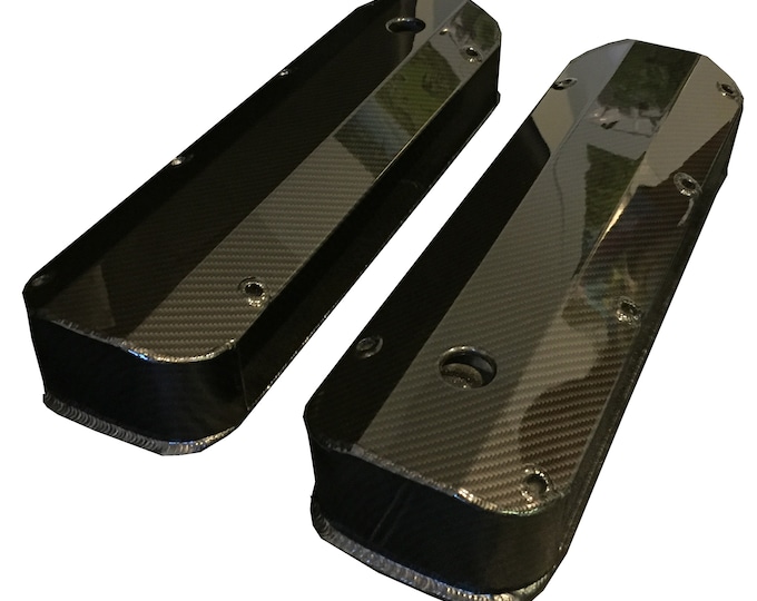 Custom Hydro Dipped Carbon Fiber Big Block Ford Valve Covers Holley Sniper 890007