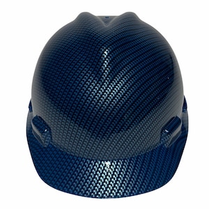 Custom Hard Hat Teal Blue Carbon Fiber dipped MSA V-Gard Cap Style