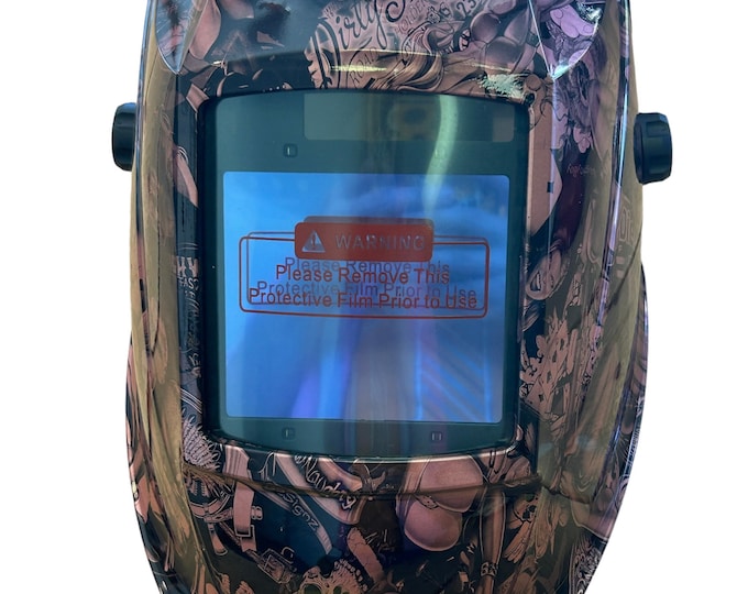 Custom Hydro Dipped Welding Helmet AUTO DARK WHAM30 Series Pearl Pink Naughty Boy