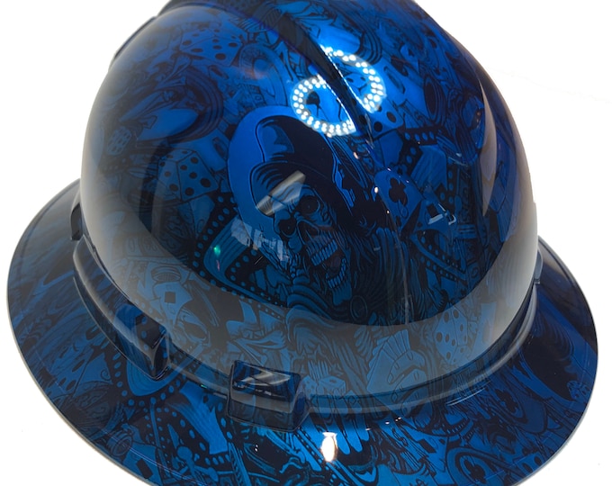 Custom Hydro Dipped Hard Hat Ridgeline Full Brim Light Blue Kandy Gambler