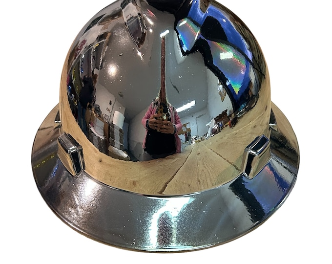 Custom Hard Hat MSA Full Brim Smokey Chrome