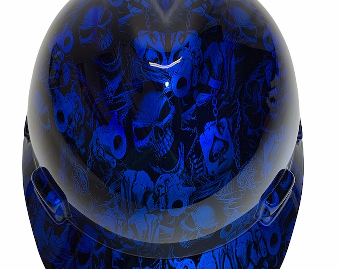 Hard Hat MSA V-Gard Cap Style Custom Kandy Blue Gangsta Hydro Dipped