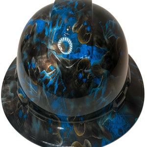 Casco duro sumergido en agua personalizado Blue Creeper Full Brim Ridgeline