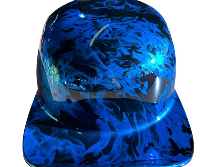 Custom Hydro Dipped Diamond Blue Flames  Doughboy Mikes Pro Lid novelty helmet