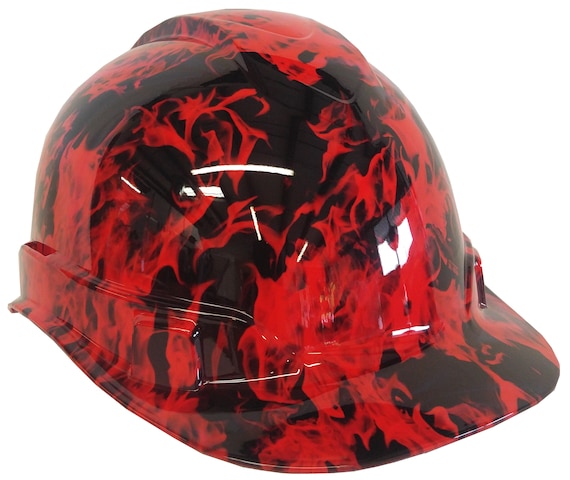 Hard Hat Ridgeline Cap Style Custom Red Flames