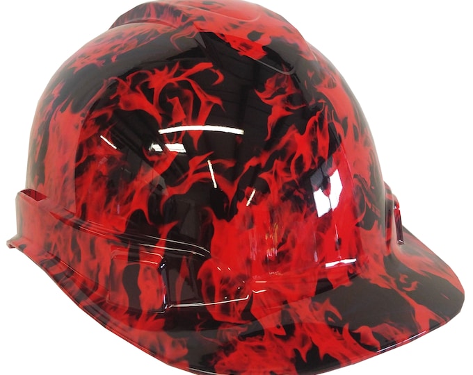 Hard Hat Ridgeline Cap Style Custom Red Flames