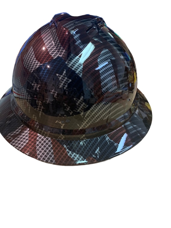 Hard Hat MSA Vgard 500 Vented Full Brim Custom Carbon Fiber Etsy