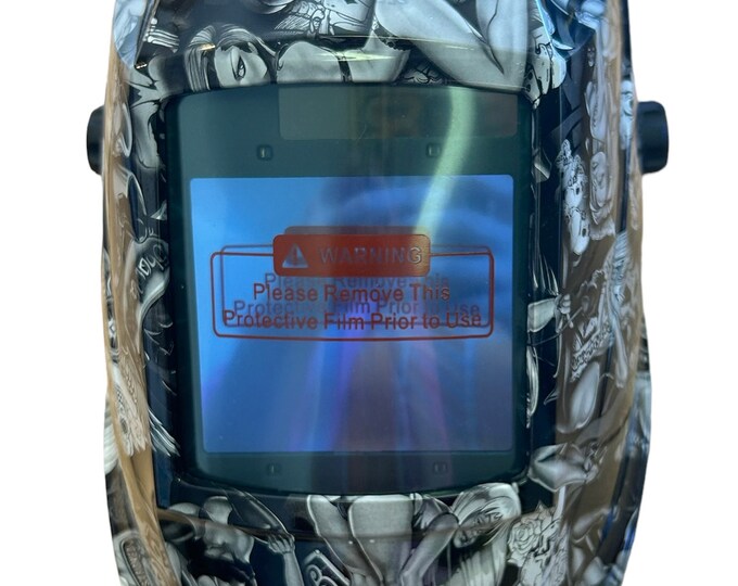 Custom Hydro Dipped Welding Helmet AUTO DARK WHAM30 Series White Naughty Boy