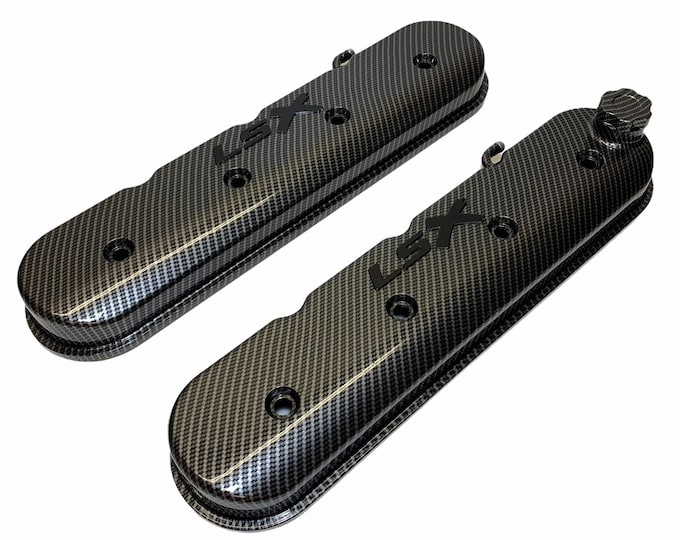Custom LSX Valve Covers 241-407 Carbon Fiber dipped with Black LSX