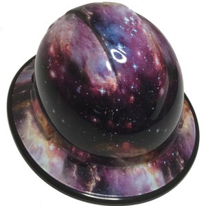 Custom Hard Hat Galaxy Hydro Dipped W/ Black EdgeGard Full Brim Ridgeline
