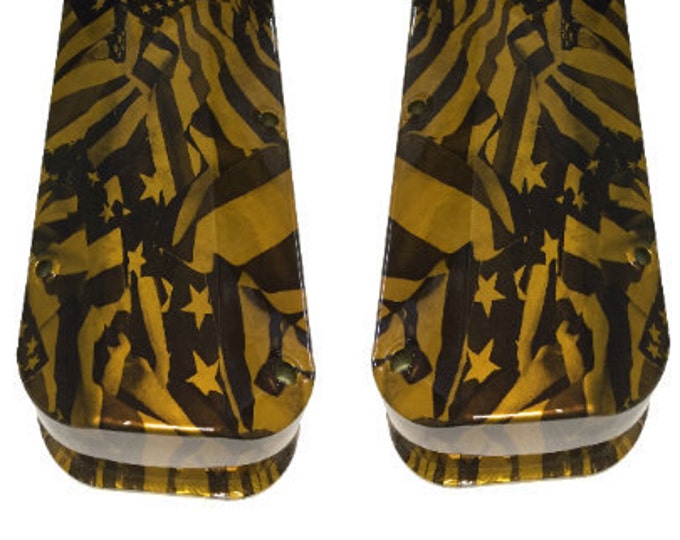 Chevy Big Block Sniper Aluminum Valve Cover Set Holley 890002B HOK Gold Midnight American Flags