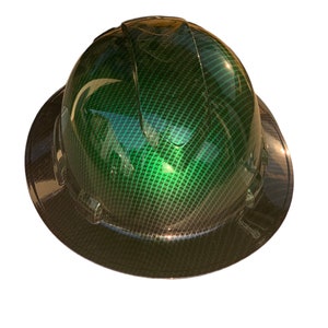 Custom Hard Hat Ridgeline Full Brim Green Purple 2 toned Translucent Carbon Fiber Hydro Dipped