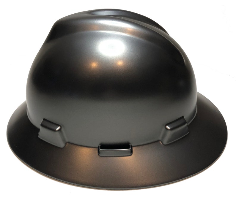 Custom Painted Metallic Graphite MSA V-Gard Full Brim