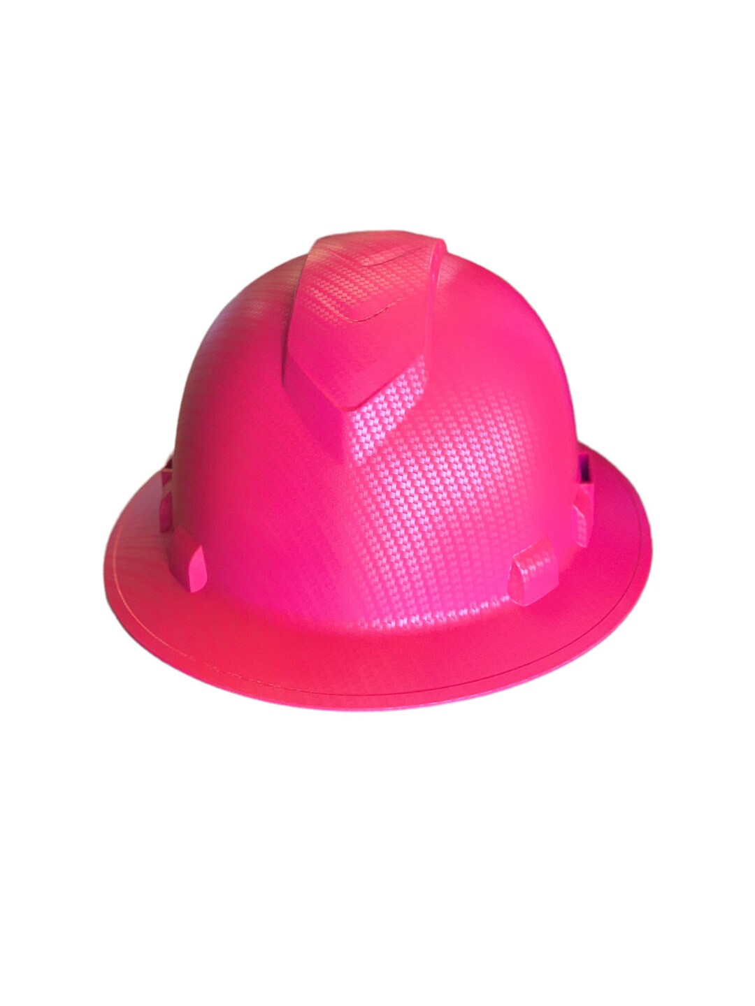 Custom Hard Hat Vented Hot Pink Carbon Fiber Hydro Dipped Full Brim