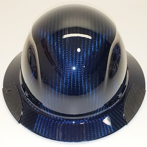 Custom Translucent Blue Lift DAX Carbon Fiber HDC-15KG Full Brim HardHat