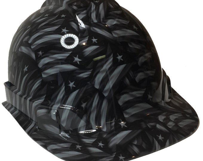 Hard Hat Ridgeline Cap Style Custom Slate Gray Puerto Rico Flags