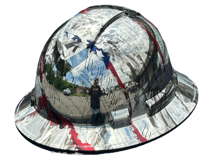 Custom Ridgeline Full Brim Hard Hat Chrome We the People