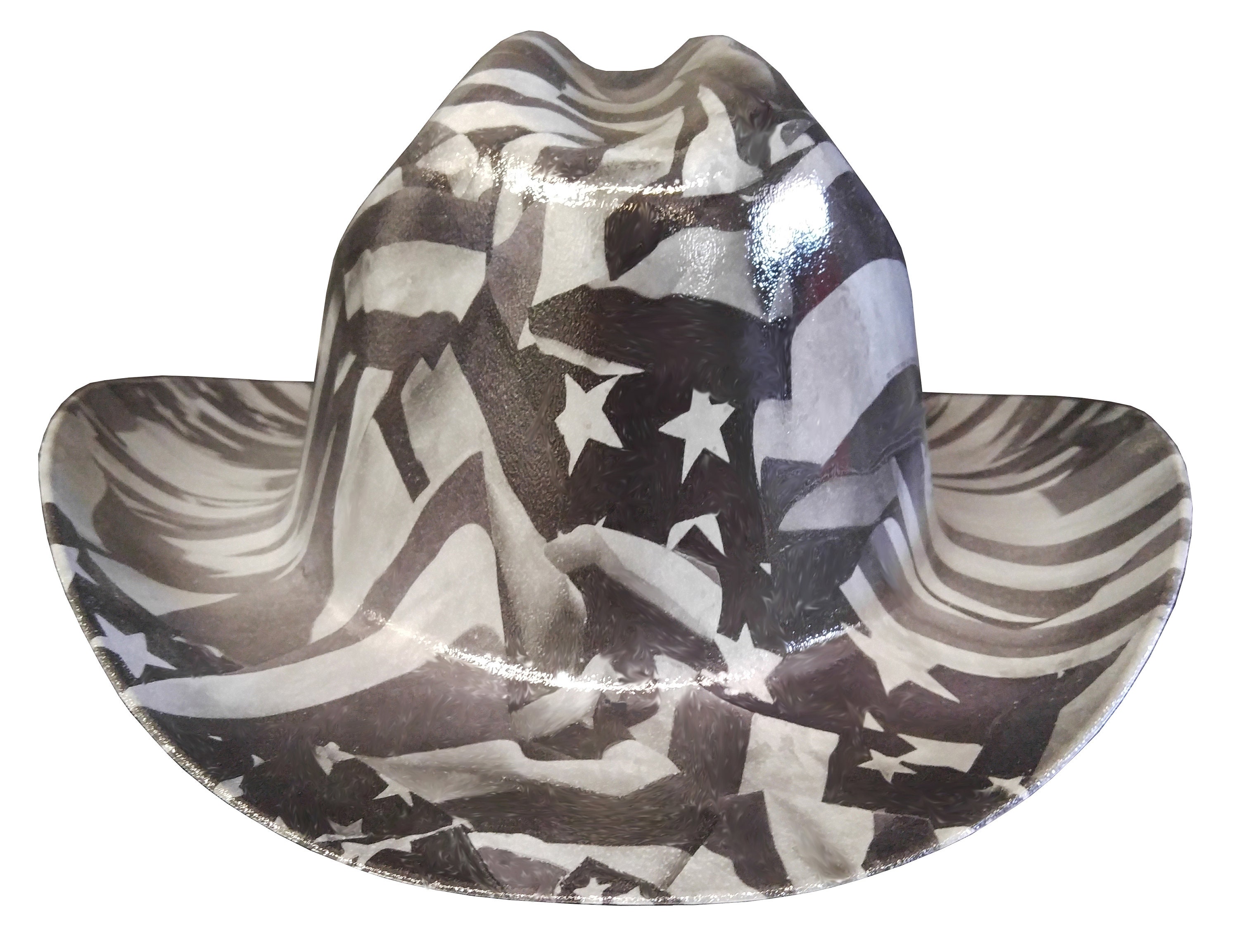 Custom Hydro Dipped Western Outlaw Hard Hat Gray Midnight American Flags Cowboy Hat Etsy
