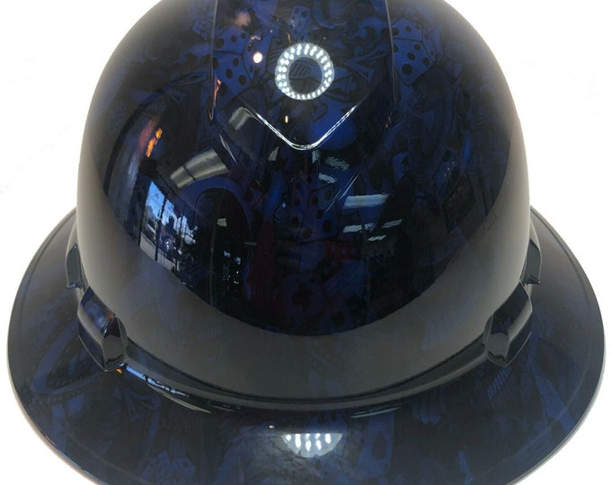 Custom Hard Hat Blue Gambler Ridgeline Full Brim