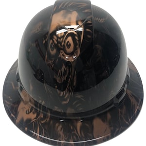 Custom Hydro Dipped Hard Hat Ridgeline Full Brim Copper Metallic Ach Med