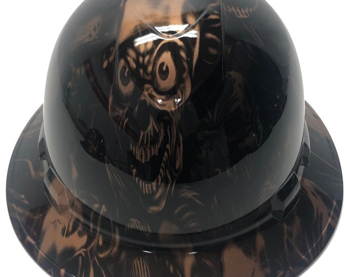 Custom Hydro Dipped Hard Hat Ridgeline Full Brim Copper Metallic Ach Med