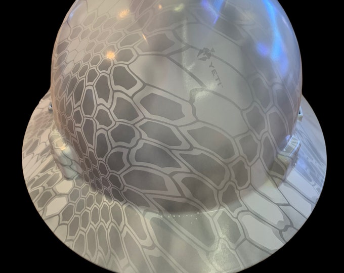 Custom Hard Hat Yeti Camo Hydro Dipped Full Brim MSA V-Gard