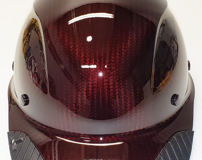 Custom Hydro Dip Translucent Red Carbon Fiber Lift DAX HDCC-17KG Cap HardHat