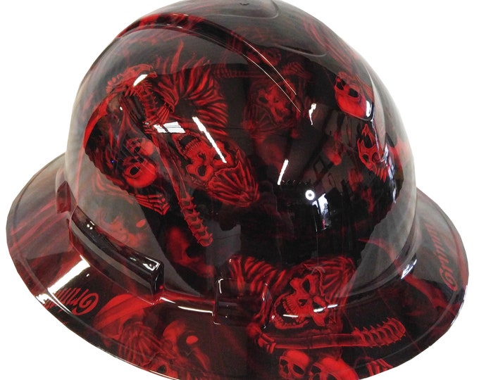 Hard Hat Ridgeline Full Brim Custom Red Reaper Hydro Dipped
