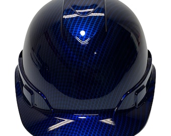 Custom Hydro Dipped Carbon Fiber Kandy Blue Hard Hat Ridgeline Vented Cap Style