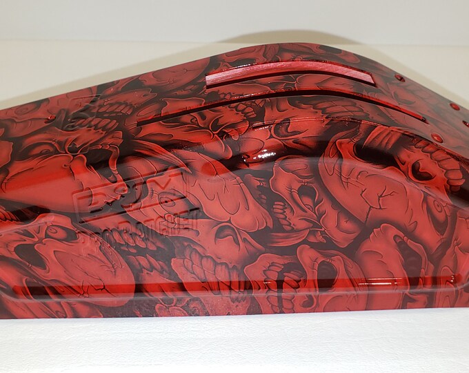 Custom Hydro Dipped B&M Shifter Covers Red Insanity Skulls