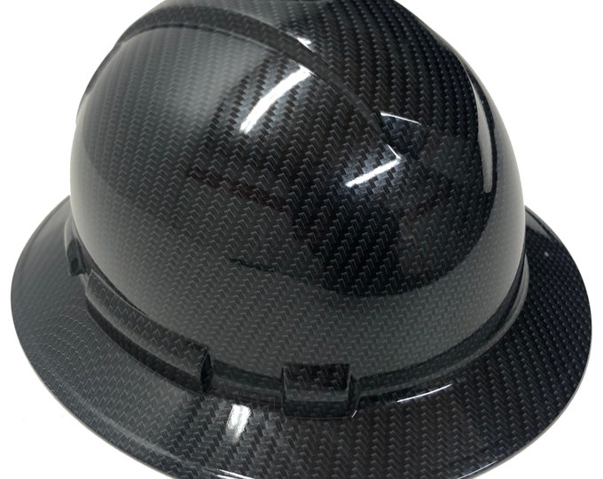 Custom Hydro Dipped NEW CHROME Carbon Fiber Hard Hat Ridgeline Full Brim