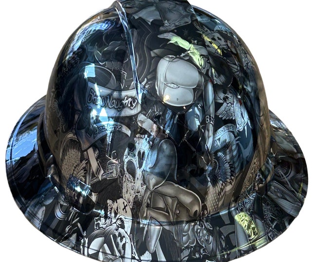 Custom Ridgeline Full Brim Hard Hat Chrome Naughty Boy