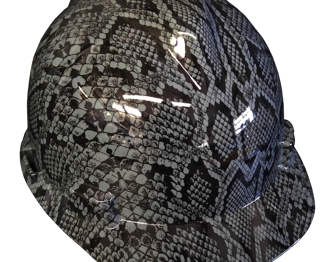 Hard Hat MSA V-Gard Cap Style Custom Gray Snake Skin