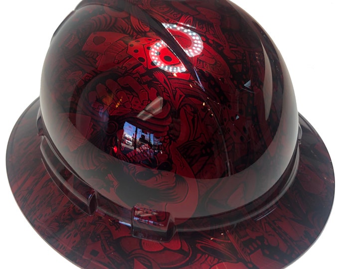 Custom Hydro Dipped Hard Hat Ridgeline Full Brim Red Kandy Gambler