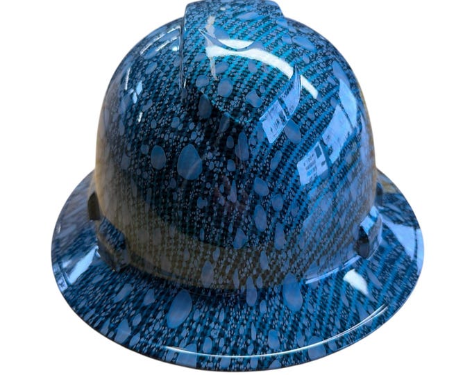 Type 2 Hard Hat T2 Ridgeline Full Brim CSA Hydro dip Carbon fiber Water drops OR Kandy Blue