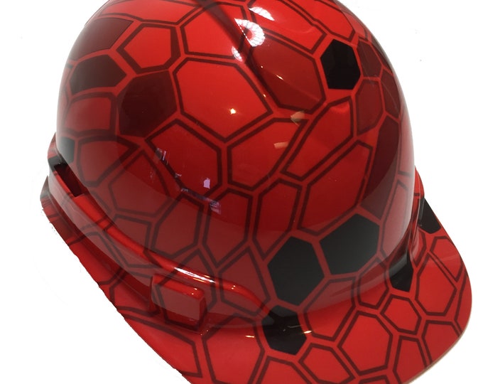 Hard Hat Ridgeline Cap Style Custom Red Hex Camo