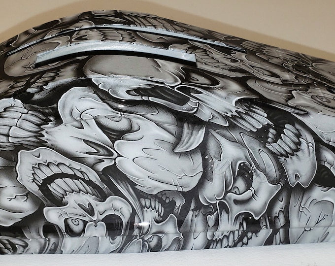 Custom Hydro Dipped B&M Shifter Covers Insanity Skulls