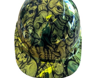 Hard Hat Ridgeline Cap Style Custom Chrome Gold Insanity Skulls