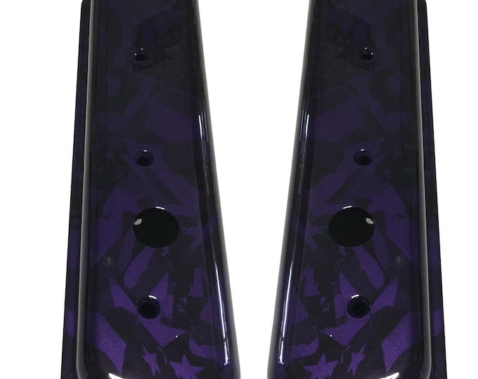 Custom Hydro Dipped Plum Crazy Purple Midnight American Flags Small Block Chevy Valve Covers Mr Gasket 6870G