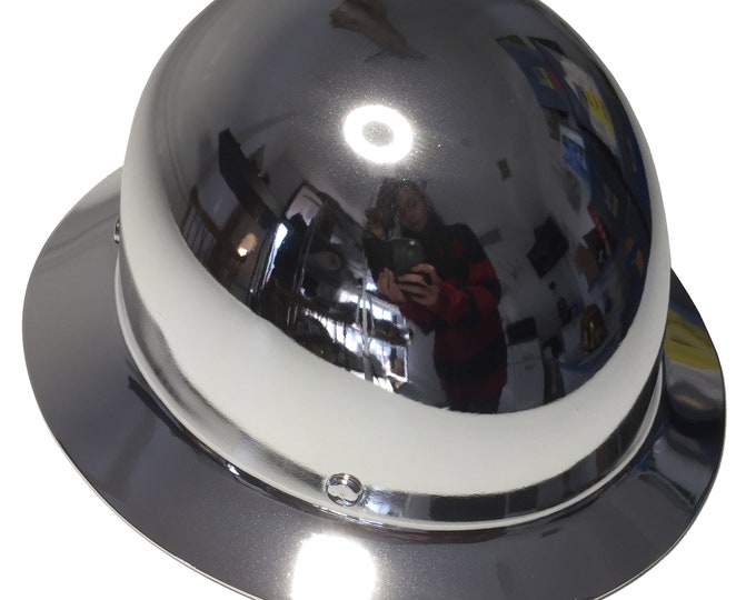 Custom Hard Hat Chrome MSA Skull Full Brim