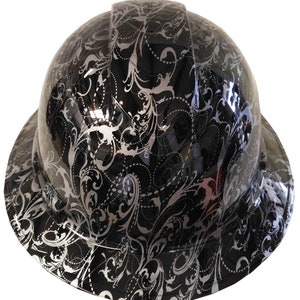 Hard Hat Ridgeline Full Brim Custom Hydro Dipped Black Lilies