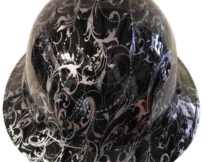 Hard Hat Ridgeline Full Brim Custom Hydro Dipped Black Lilies