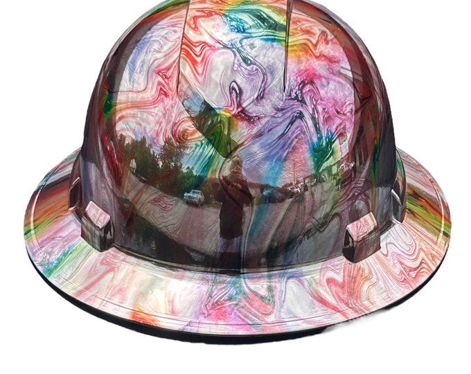 Custom Ridgeline Full Brim Hard Hat Chrome Slick Neon