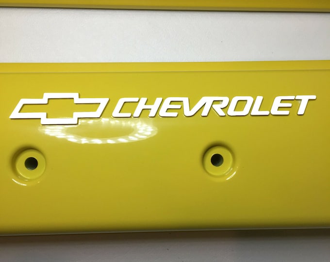 Custom Painted Yellow W/White Letters Small Block Chevy ZZ6/Vortec GM Muscle Series Center Bolt Holley 241-290